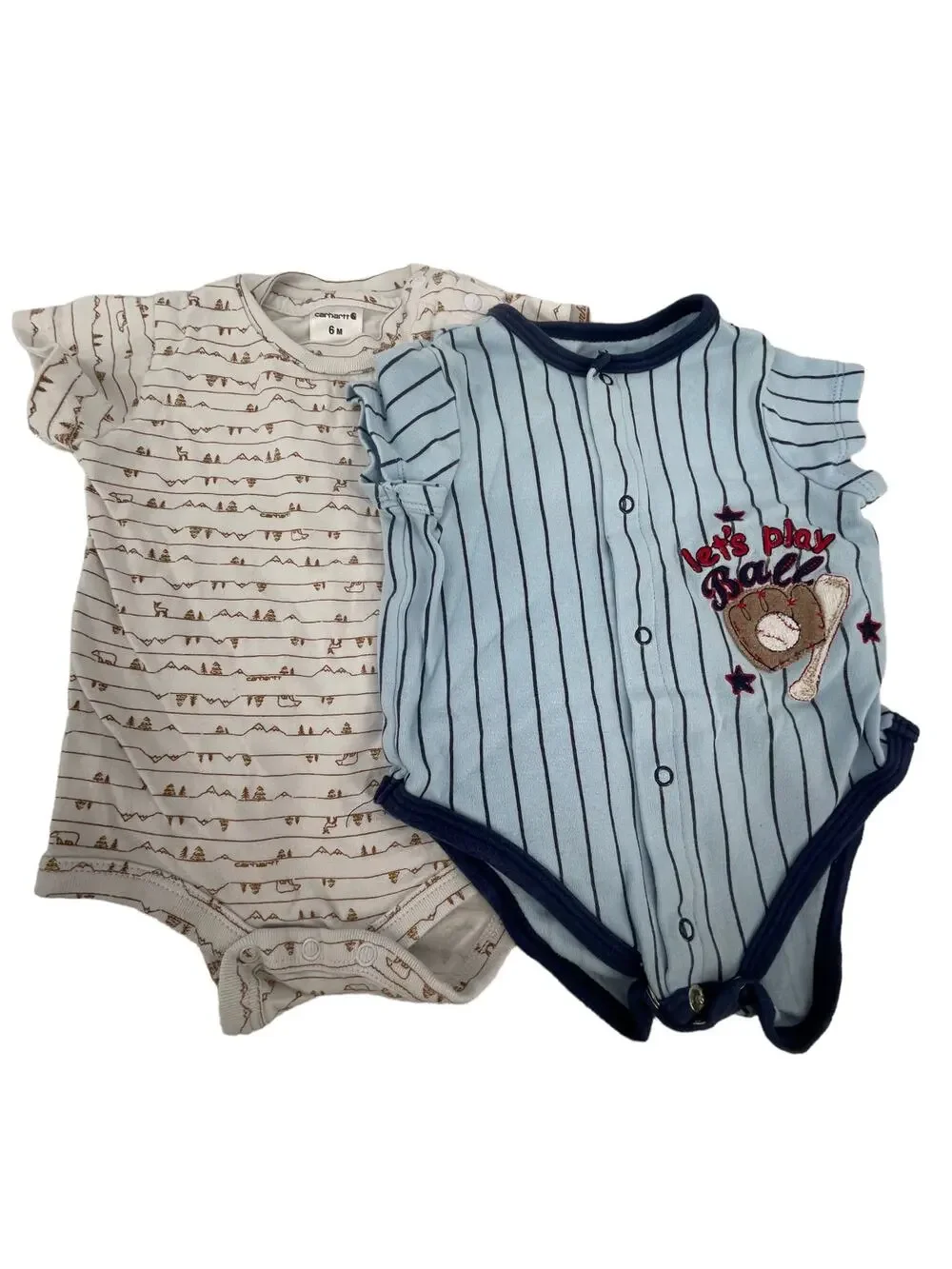 Best Beginnings Carhartt Set of 2 Short Sleeve Bodysuit One Piece Size 6 Months